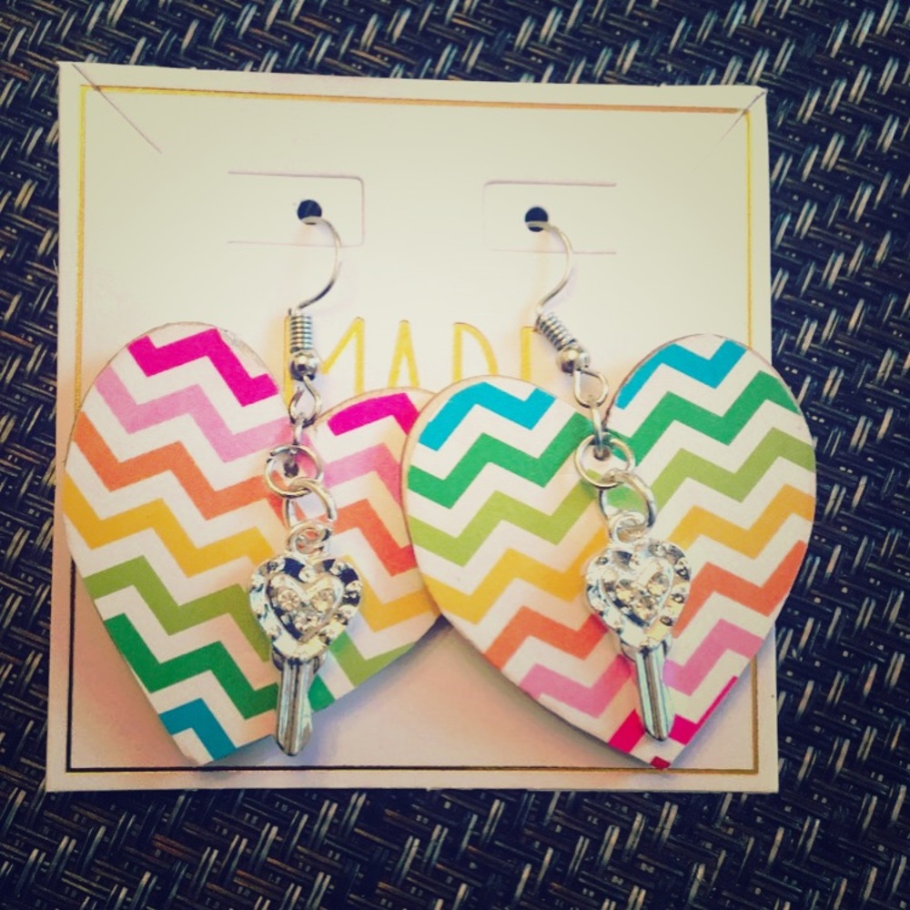 Love is love wood earrings
